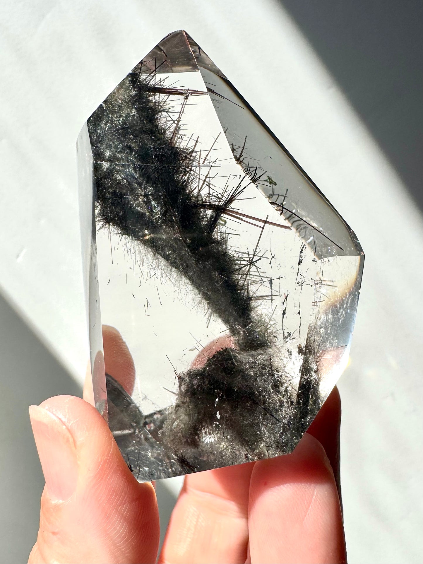 QUARTZ WITH MANNERITE TORNADO