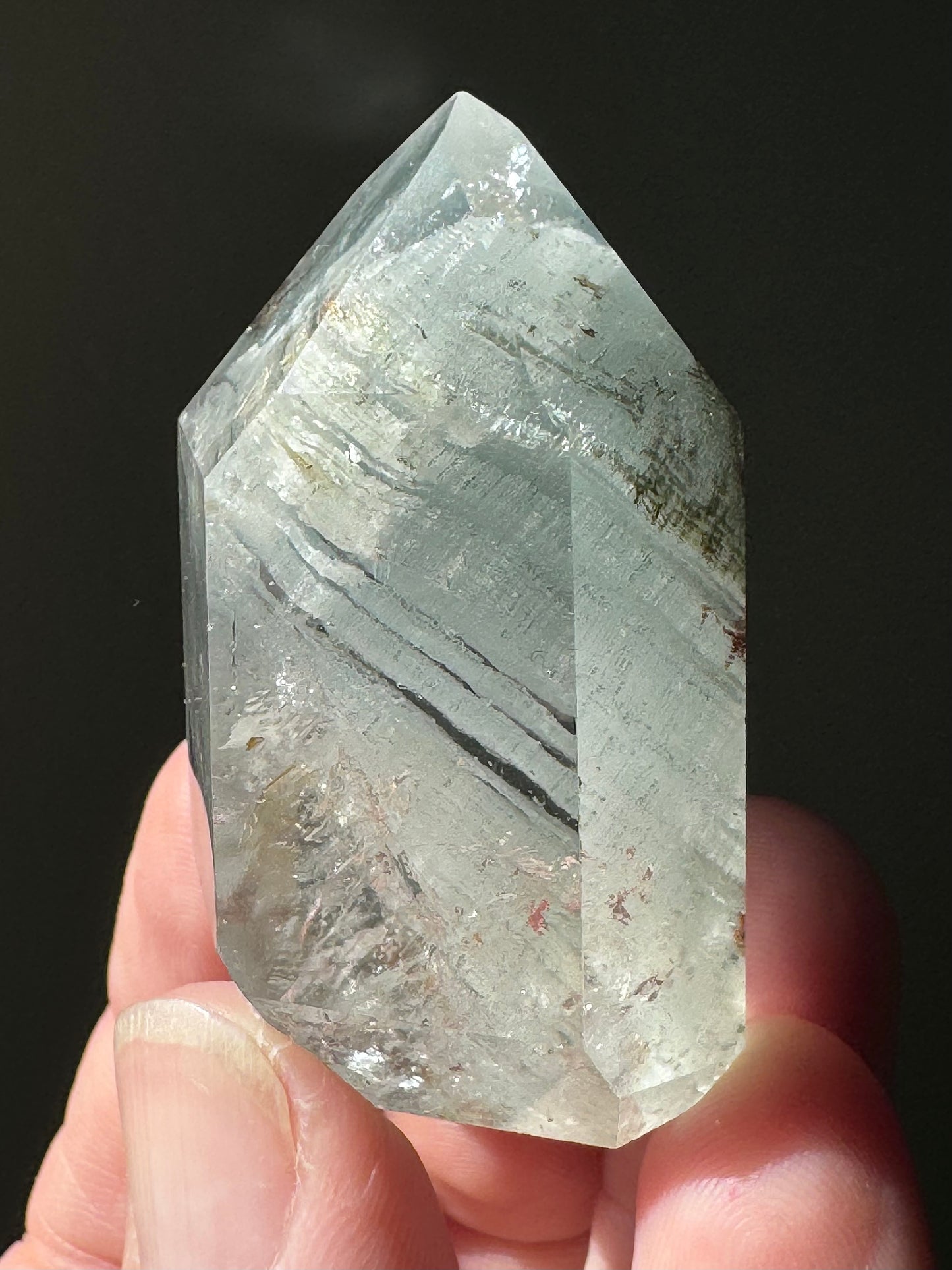 GARDEN QUARTZ WITH BLUE LODOLITE