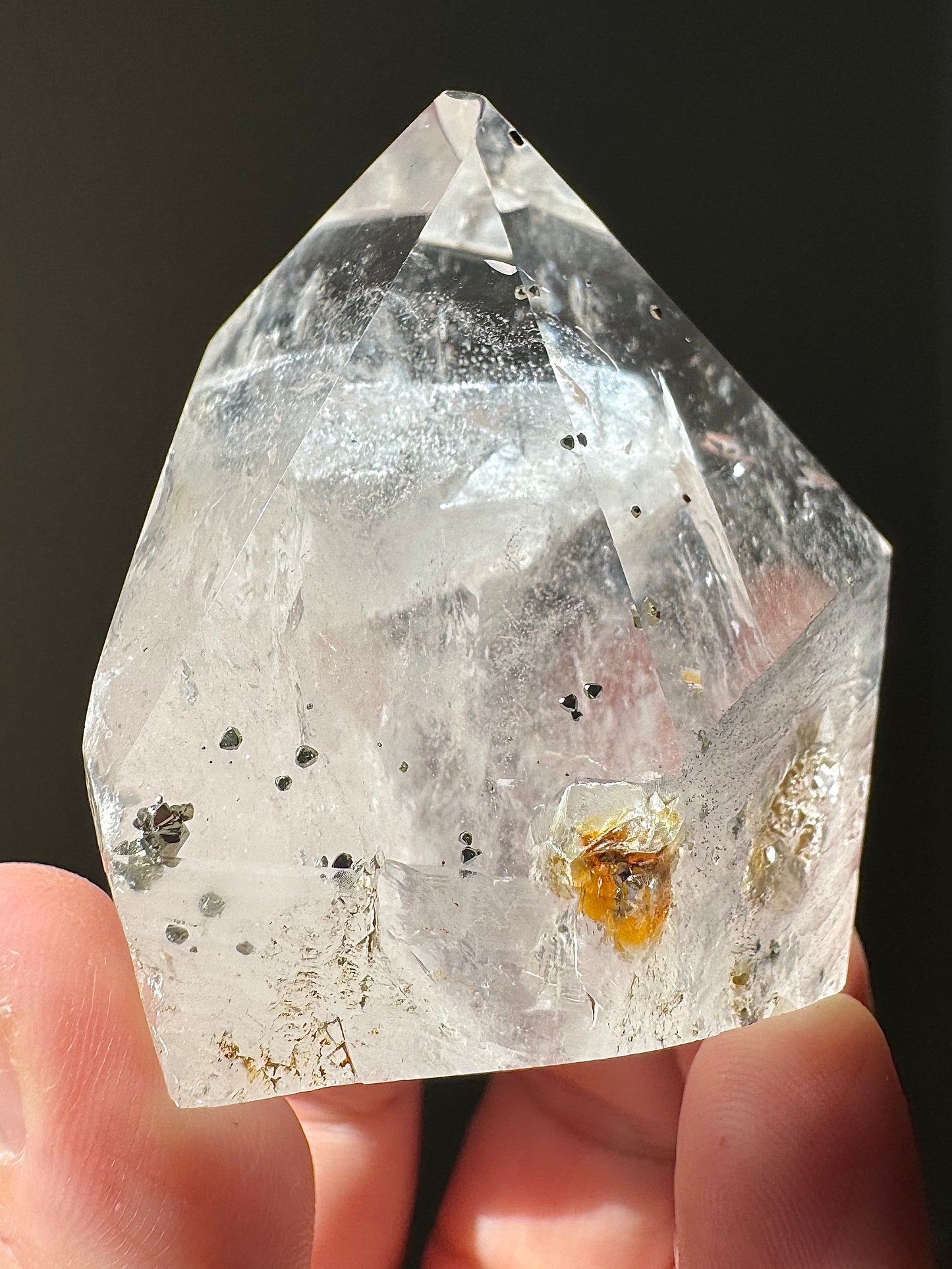 QUARTZ WITH PENETRATOR, PYRITE AND IRON