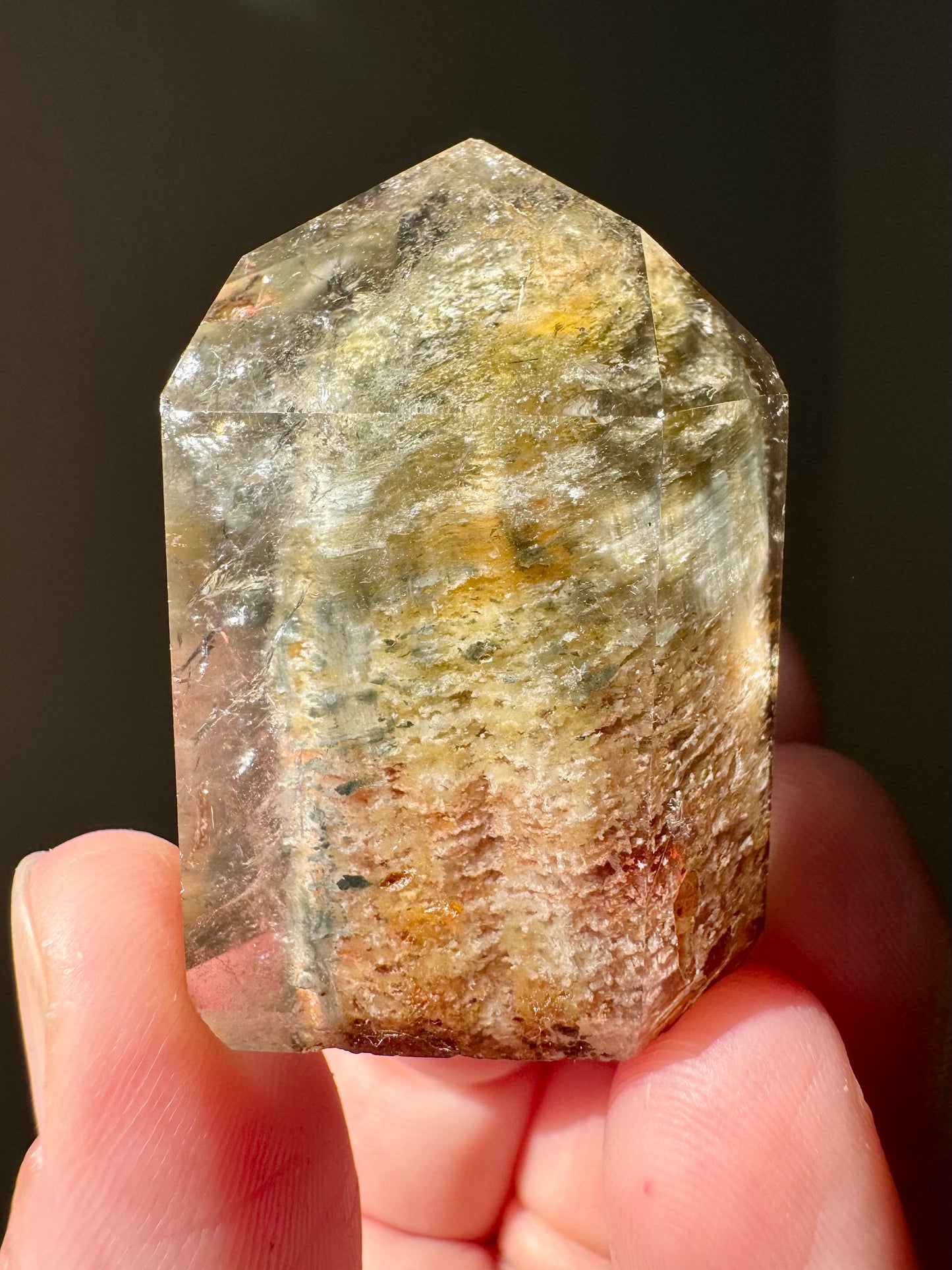 GARDEN QUARTZ WITH SUNSET LODOLITE