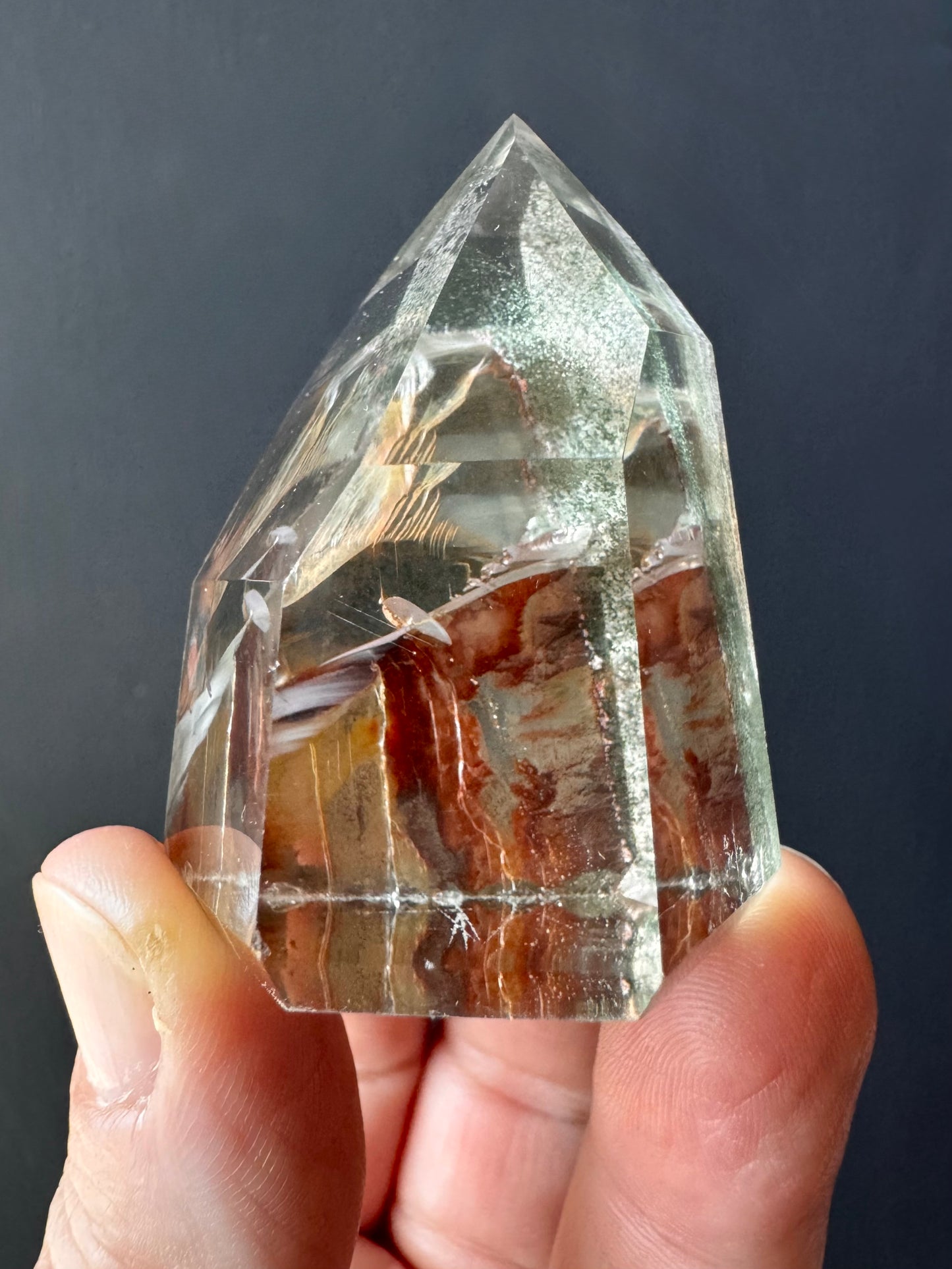 GARDEN QUARTZ INCLUDED WITH IRON AND CHLORITE