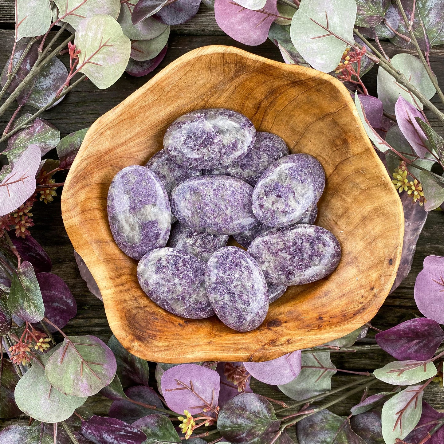 LEPIDOLITE PALM STONES
