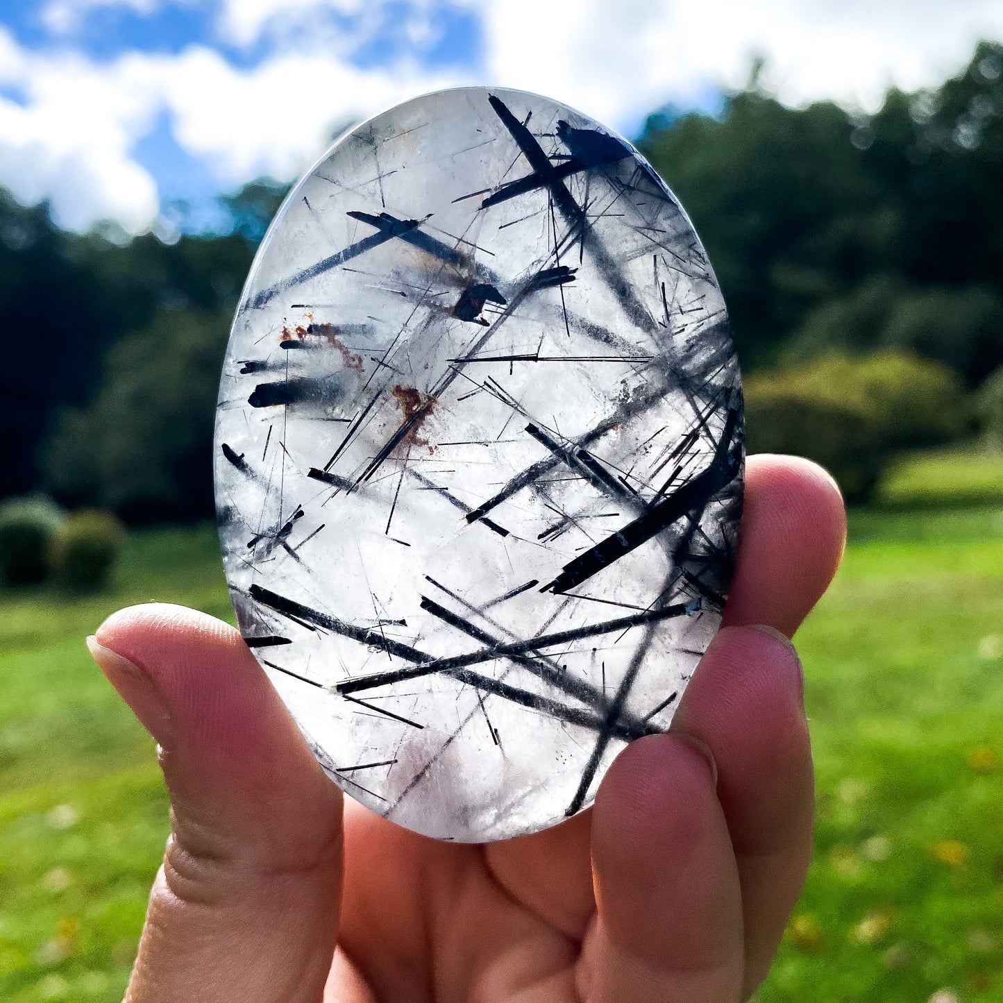 QUARTZ & TOURMALINE PALM STONES
