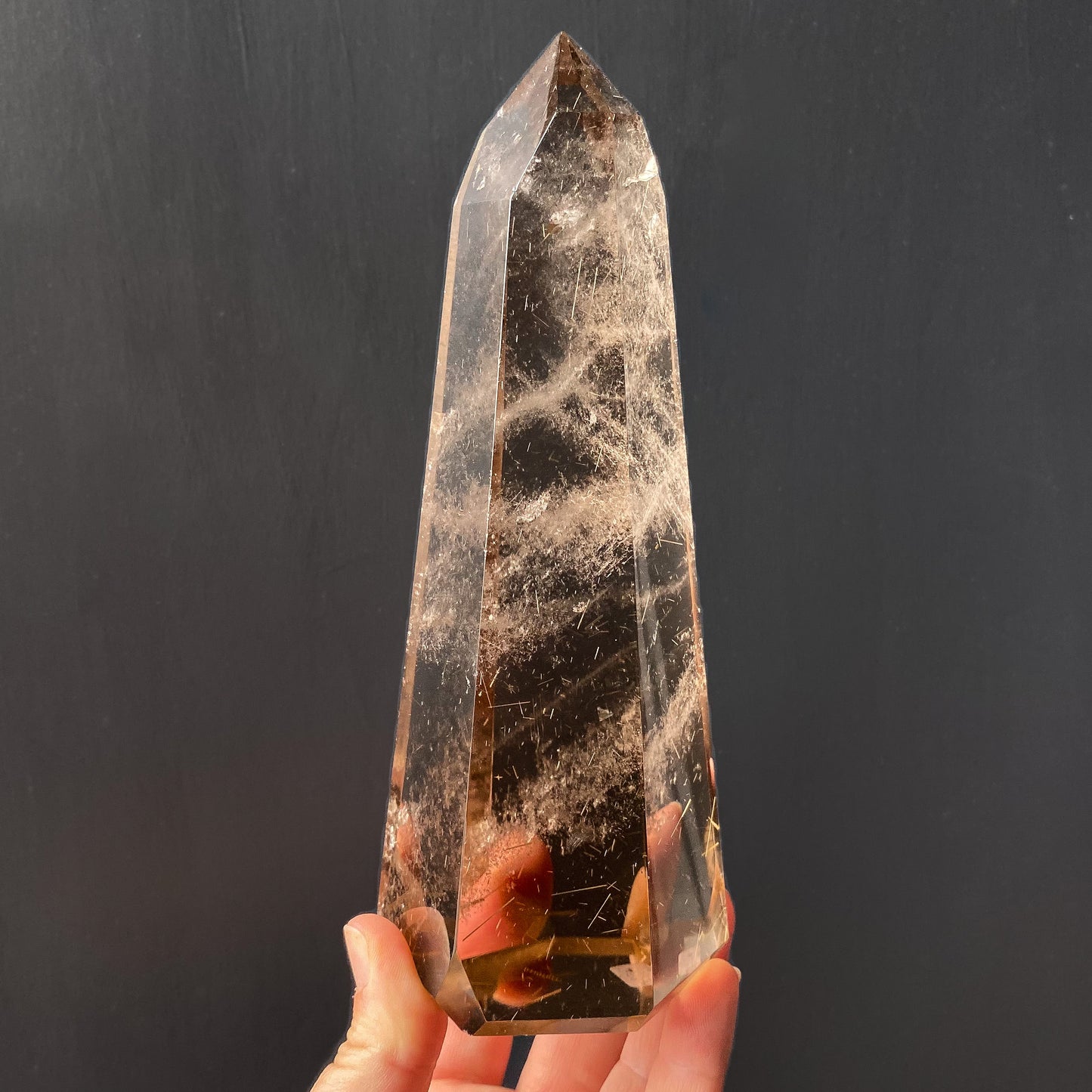 SMOKY QUARTZ WITH GOLD RUTILE