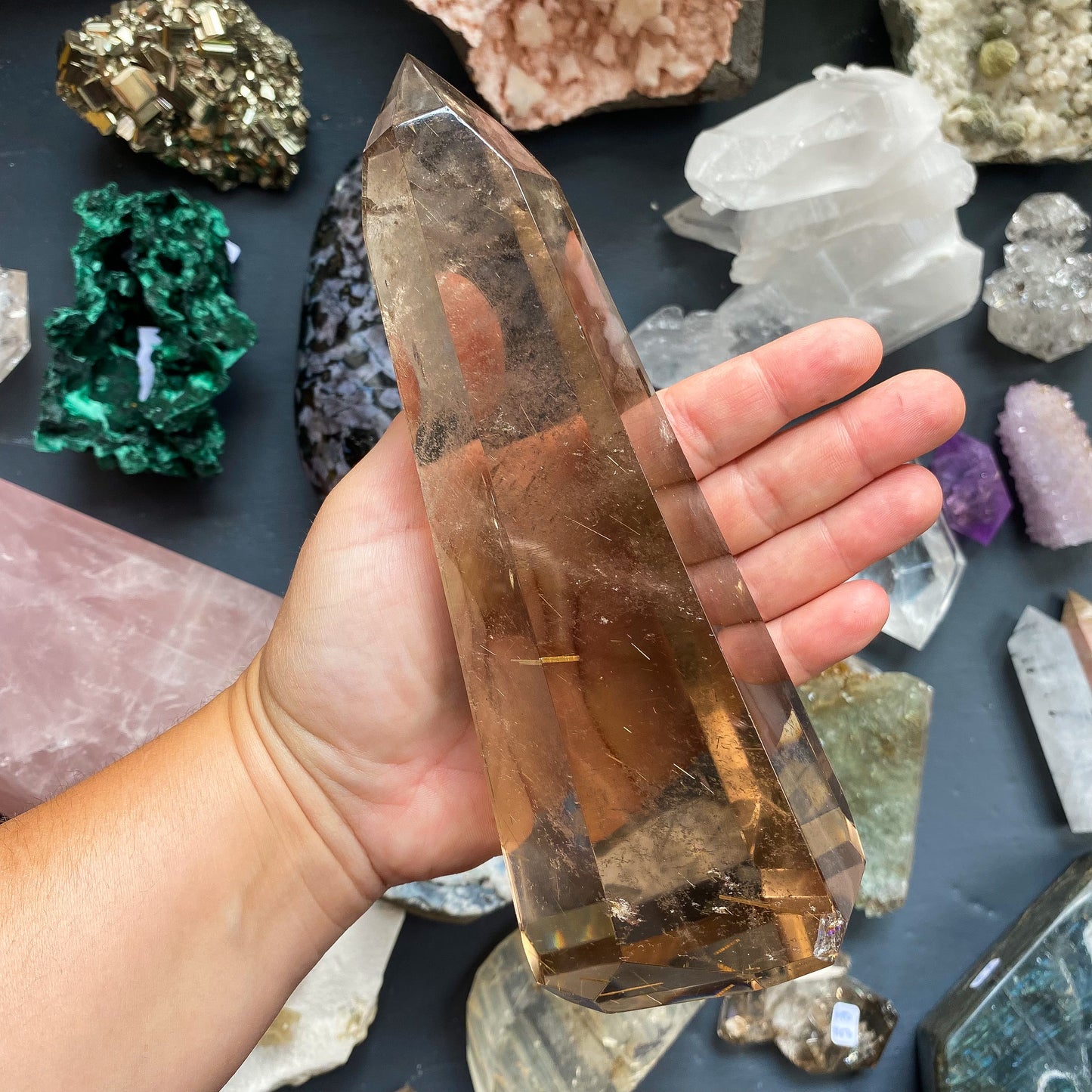 SMOKY QUARTZ WITH GOLD RUTILE
