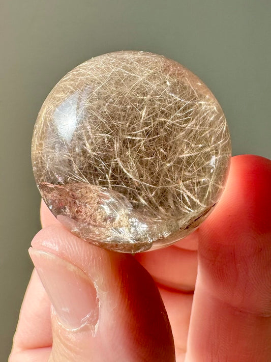 RUTILATED SMOKY QUARTZ SPHERE
