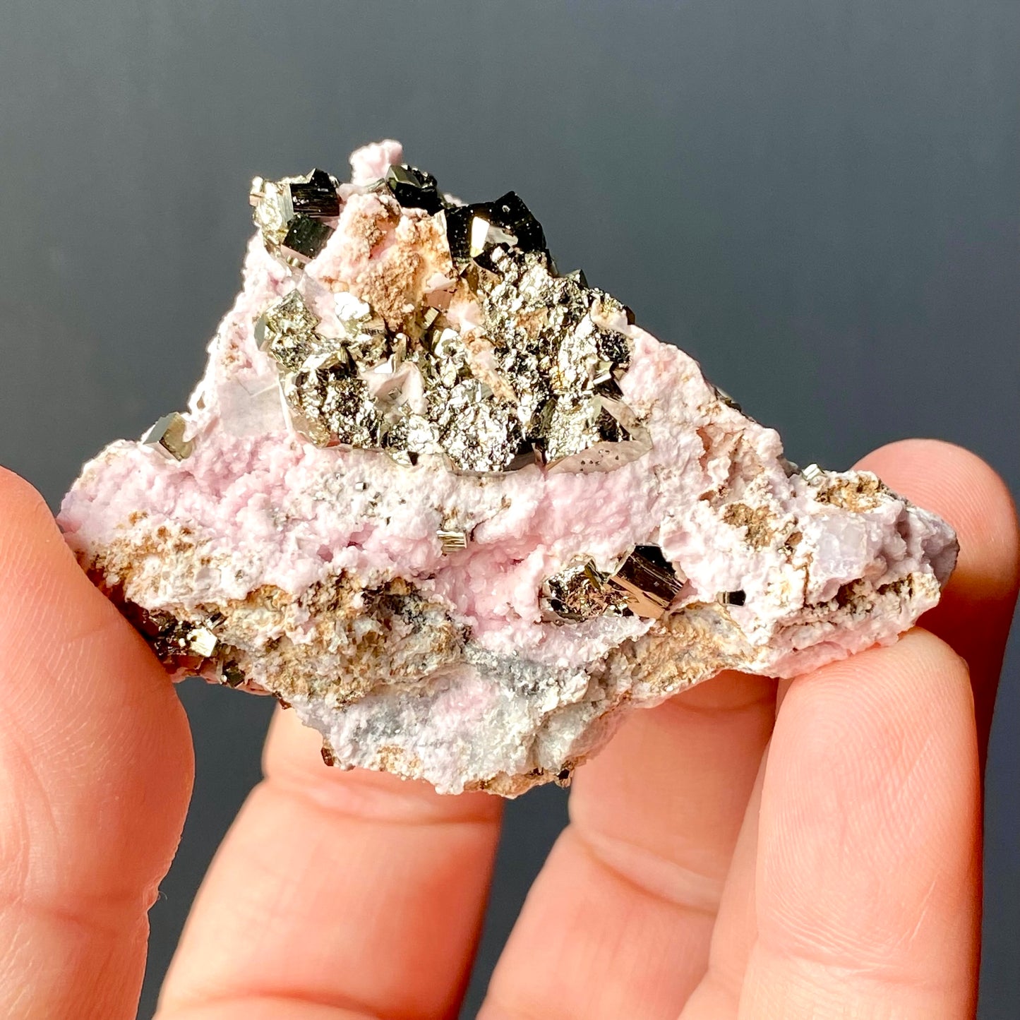 RHODOCROSITE, FLUORITE & PYRITE