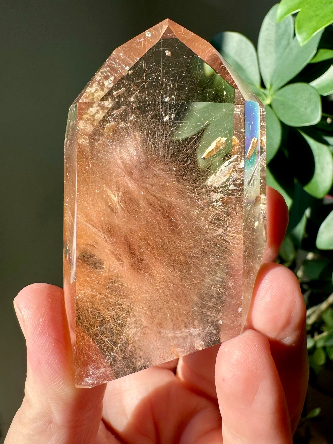 RUTILATED AMPHIBOLE QUARTZ POINT