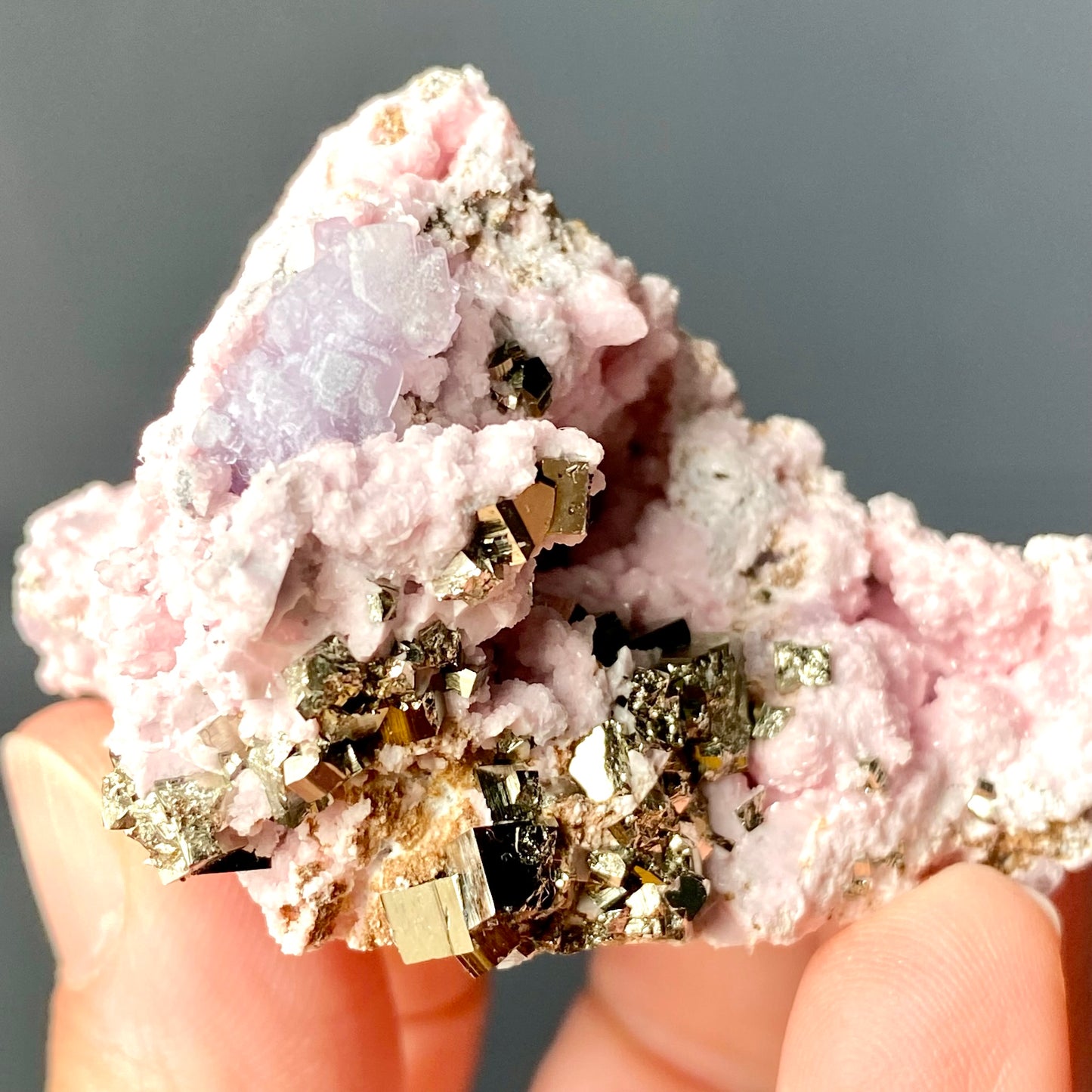 RHODOCROSITE, FLUORITE & PYRITE