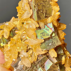 FLUORITE & CALCITE (IRIDESCENT)