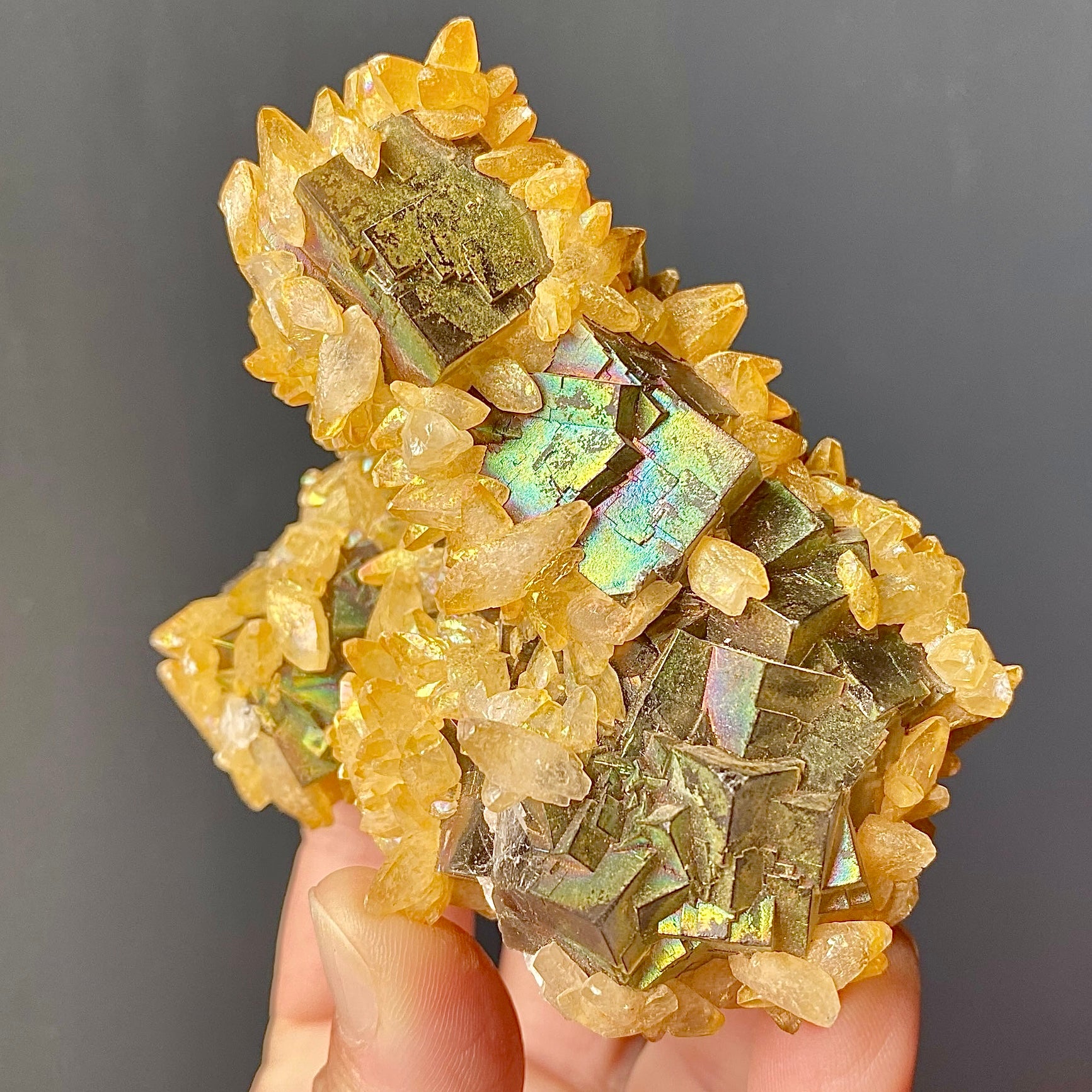 FLUORITE & CALCITE (IRIDESCENT)