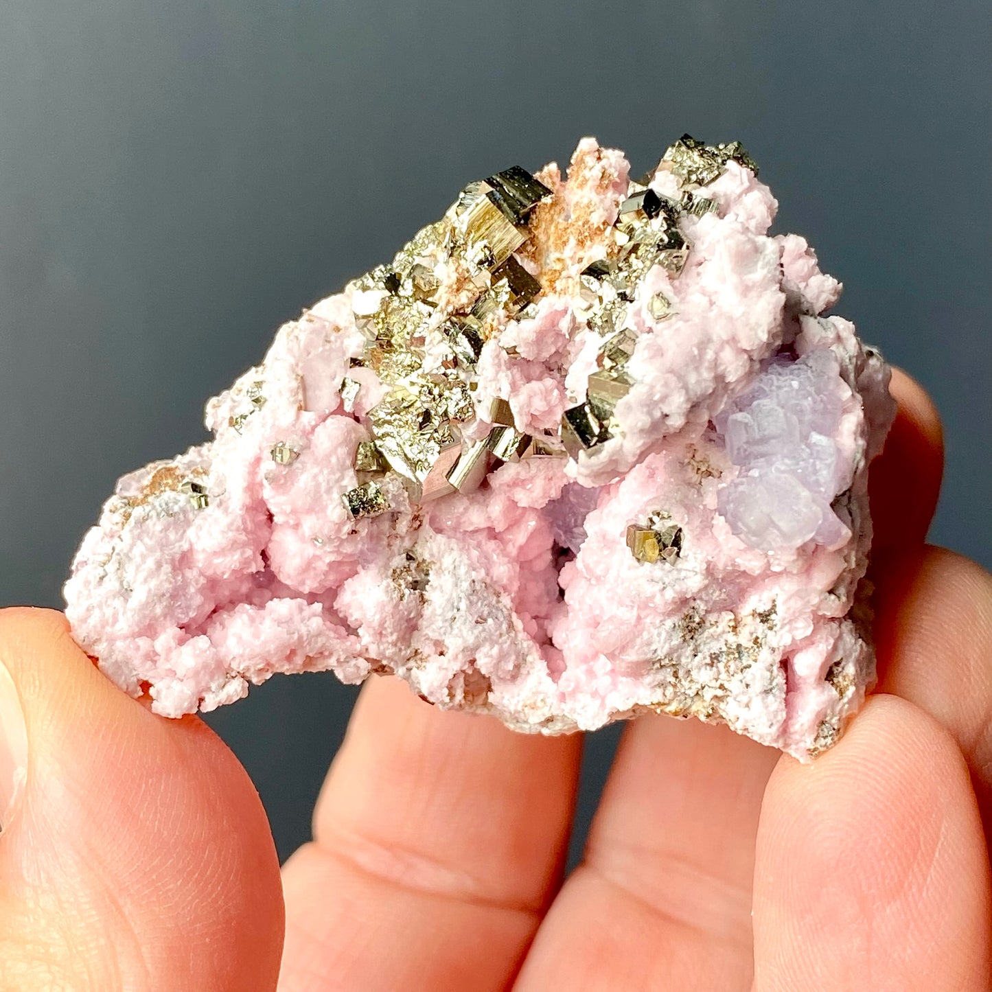 RHODOCROSITE, FLUORITE & PYRITE