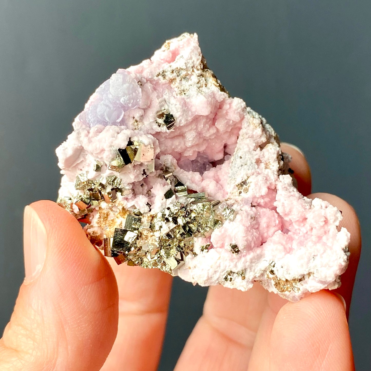 RHODOCROSITE, FLUORITE & PYRITE