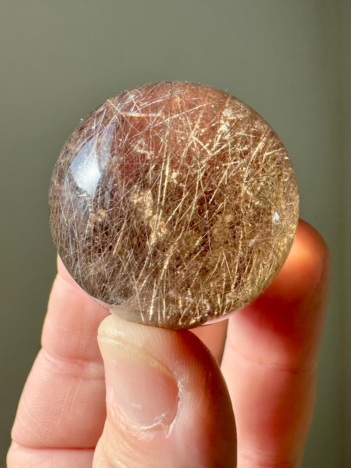 RUTILATED SMOKY QUARTZ SPHERE
