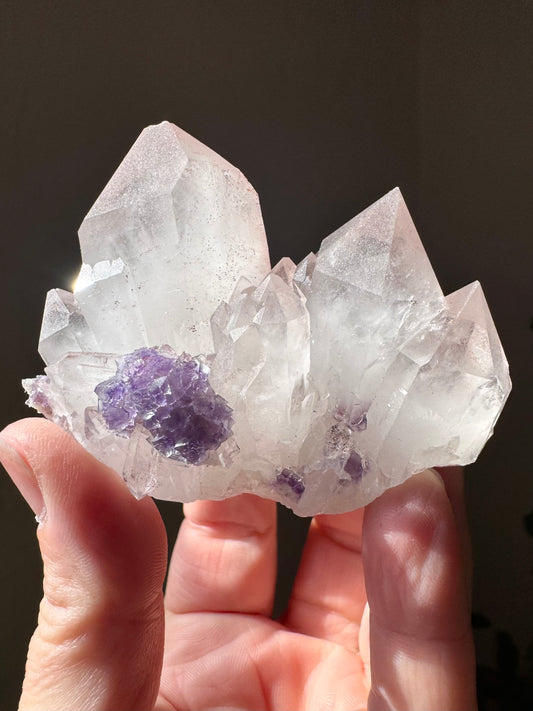 PINK QUARTZ AND FLUORITE