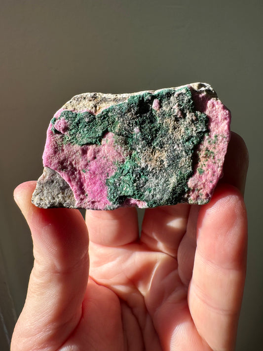 COBALTOAN CALCITE & MALACHITE