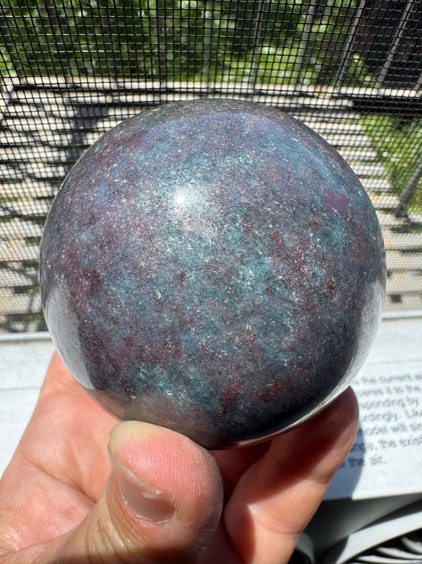 RUBY & KYANITE SPHERE - FREE (BN)