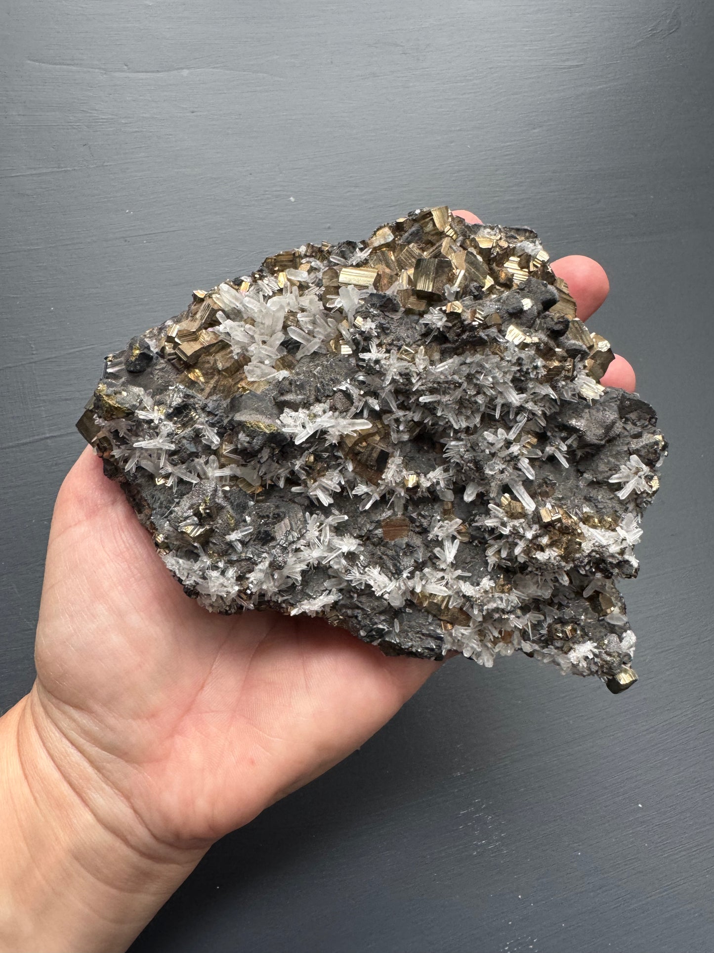 PYRITE, QUARTZ AND HEMATITE