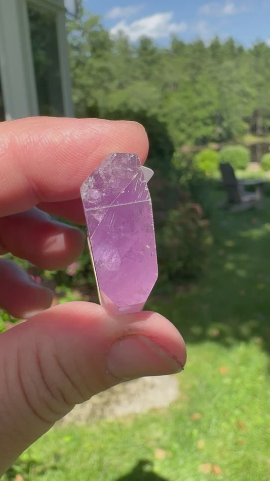 HIGH QUALITY KUNZITE & FINE SILVER PENDANT (M50)