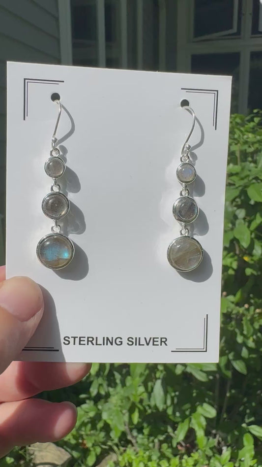 LABRADORITE & STERLING SILVER EARRINGS