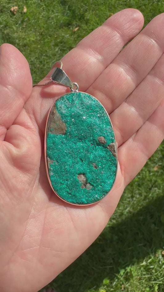 DIOPTASE & 22” SS SNAKE CHAIN (NBI)