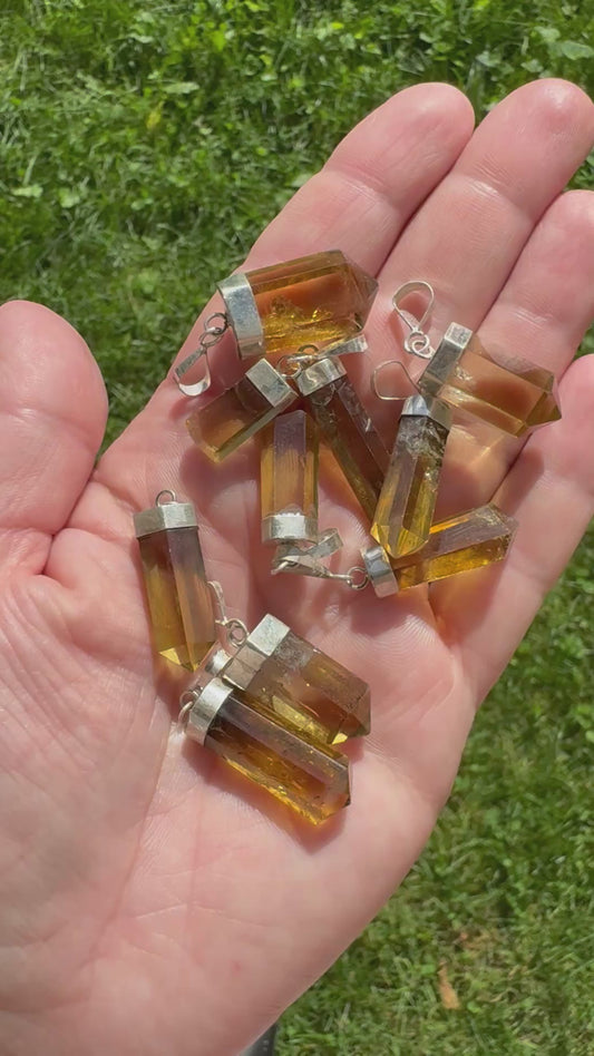 CITRINE & FINE SILVER PENDANT