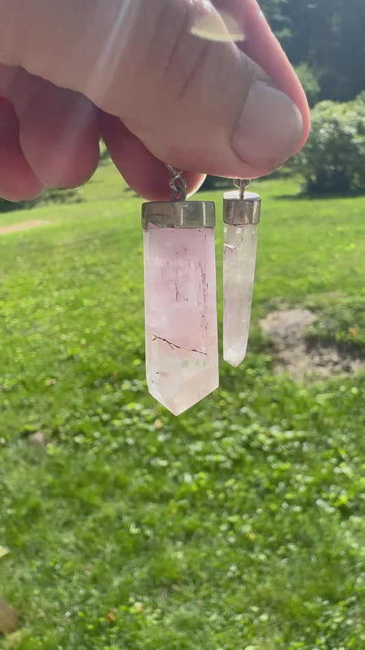 KUNZITE AND FINE SILVER PENDANT