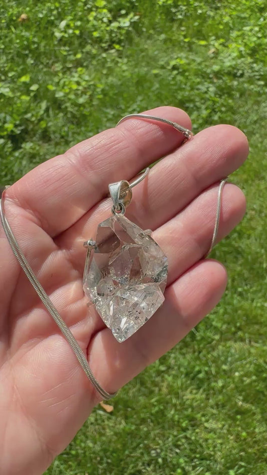 HERKIMER & STERLING SILVER NECKLACD