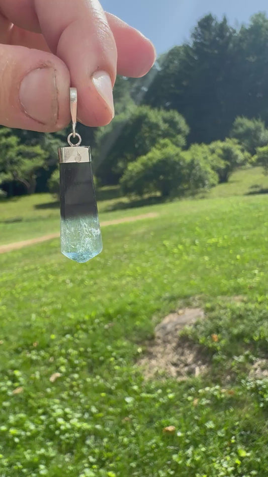 TOURMALINE & FINE SILVER PENDANT