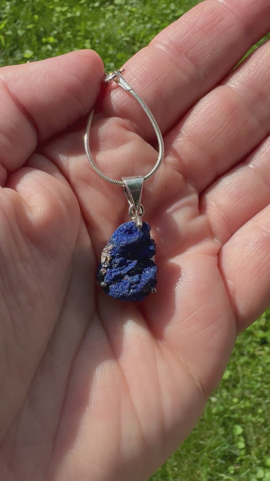 AZURITE & 15” SS SNAKE CHAIN