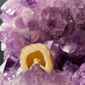 AMETHYST SPHERE WITH CALCITE GEODE