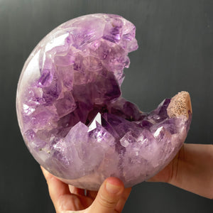 AMETHYST SPHERE WITH CALCITE GEODE