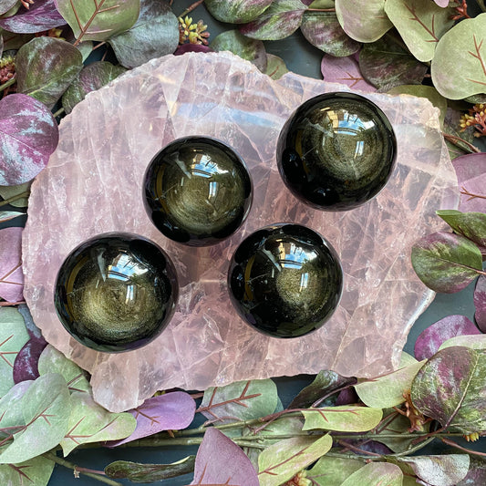 OBSIDIAN SPHERE (GOLD SHEEN)
